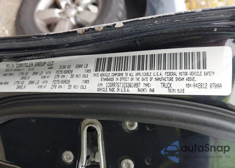 2014 Ram 1500 Big Horn из США, поврежденный, VIN 1C6RR7GT1ES361097